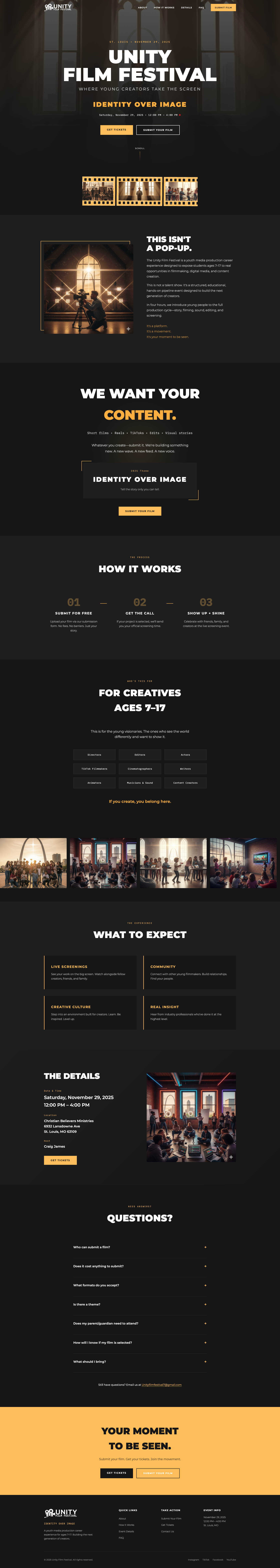 Unity Film Festival website